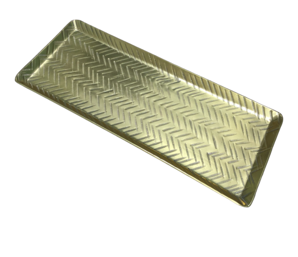 Bandeja Stripe Gold Hammered Tray