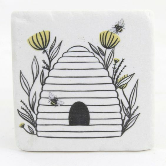 Posavasos Florales y Abejas