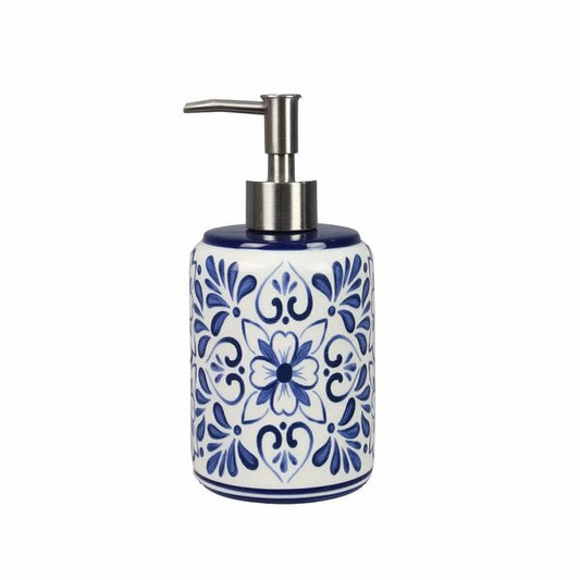 Blue and White Ceramic  Talavera Soap Dispenser