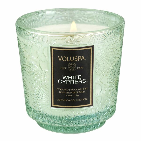 White Cypress Petite Pedestal Candle 2.5 Oz