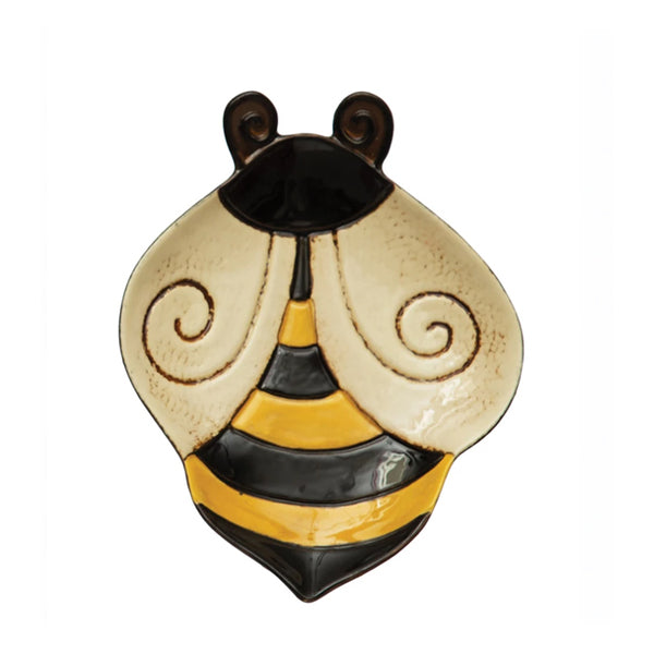 Hand-Painted Stoneware Bee Plate