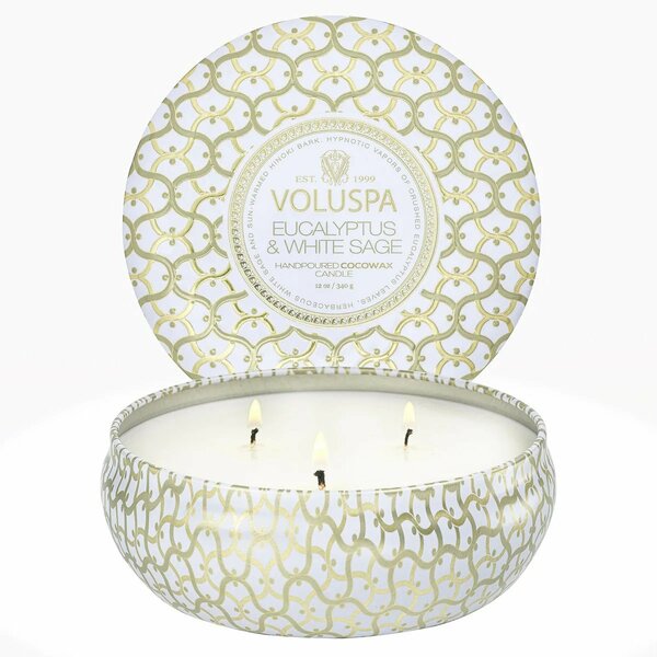 Eucalyptus & White Sage 3 Wick Tin Candle