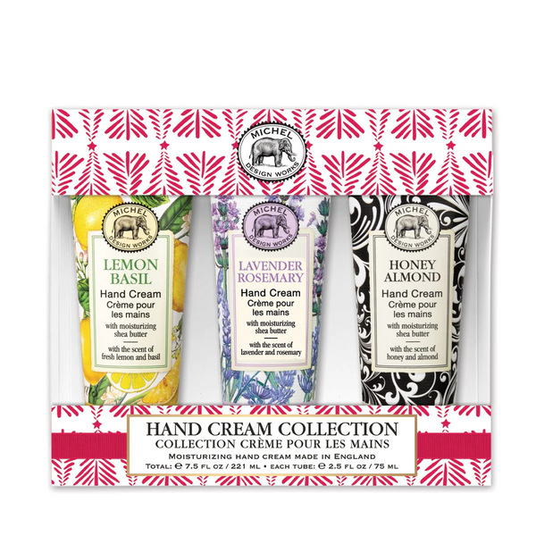 Michel Design Works Large Holiday Hand Cream Gift Set - Lemon Basil, Lavender Rosemary, Honey Almond