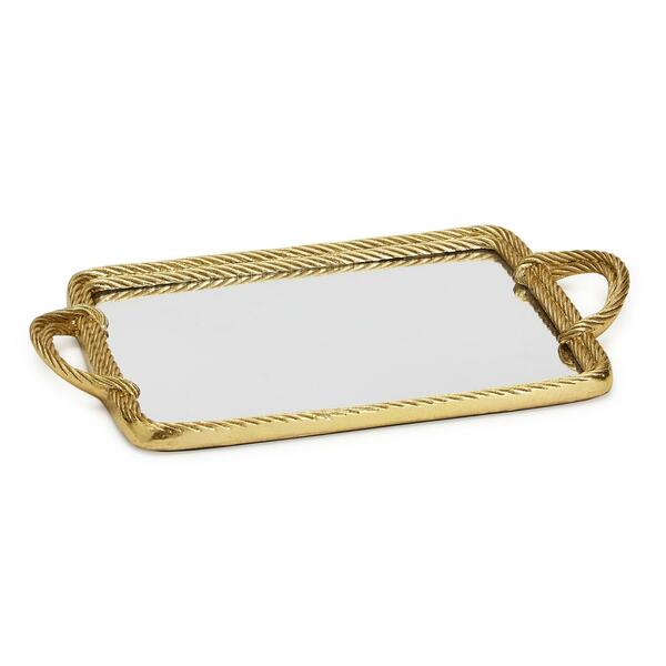 Golden Threads Rope Mirror Tray