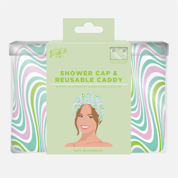 1PC SHOWER CAP MULTI WAVES