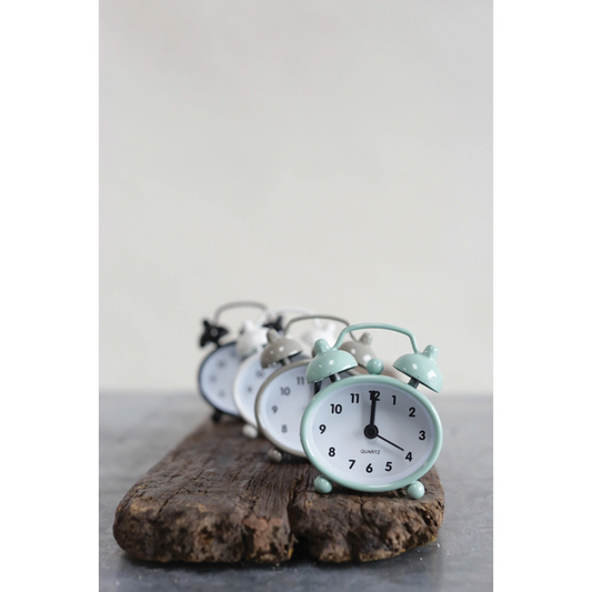 Reloj despertador de metal 4 colores - Creative Co-Op