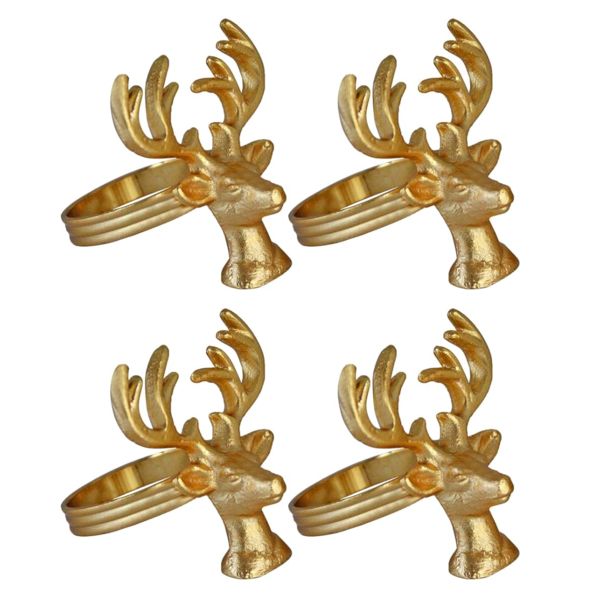 Servilleteros de Reno Hechos a Mano - Set de 4