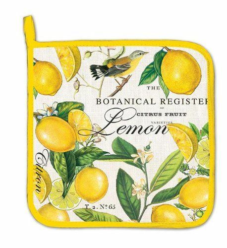 Cotton Potholder, Lemon Basil