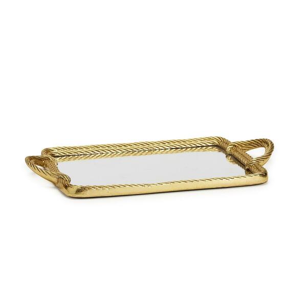 Golden Threads Rope Mirror Tray