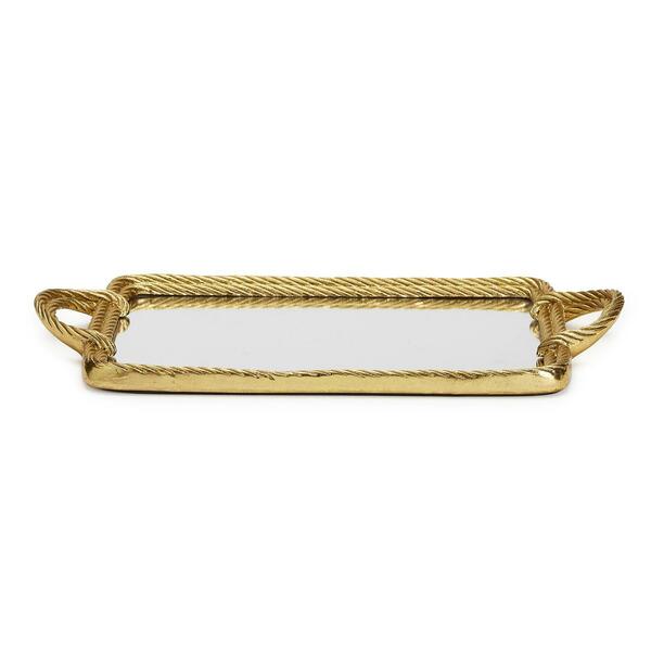 Golden Threads Rope Mirror Tray