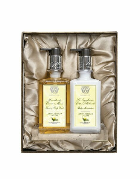 Lemon Verbena & Cedar Acrylic Bath & Body Gift Set