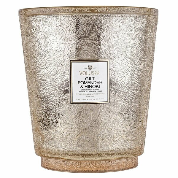 Gilt Pomander & Hinoki 5 Wick Hearth Candle 123 Oz