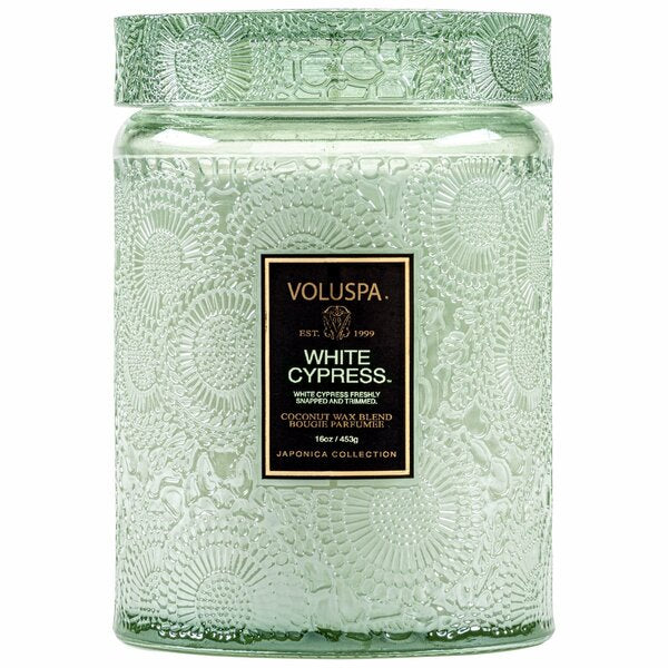 White Cypress Large Jar Candle