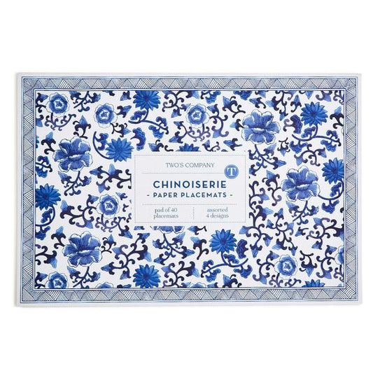 Individuales de papel Chinoiserie de 40 piezas, incluye 4 diseños diferentes.