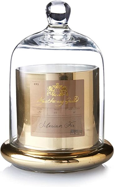 Apothecary Guild Candle Jar with Glass Gold Small