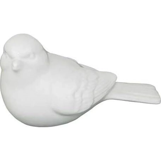 Pájaro de cerámica blanco