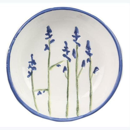 Ceramic Freshly Picked Floral Trinket Dish, Blue & White