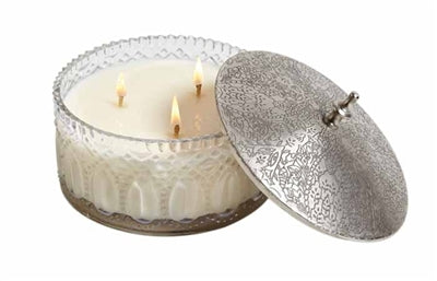 French Velvet Candle Glass 3 Wick