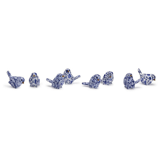 Blue and White Chinoiserie Robin Decorative Bird Unit - Resin