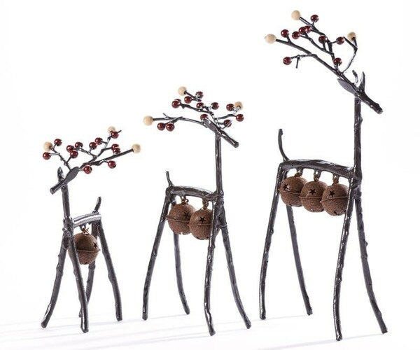 Metal Reindeer with bells