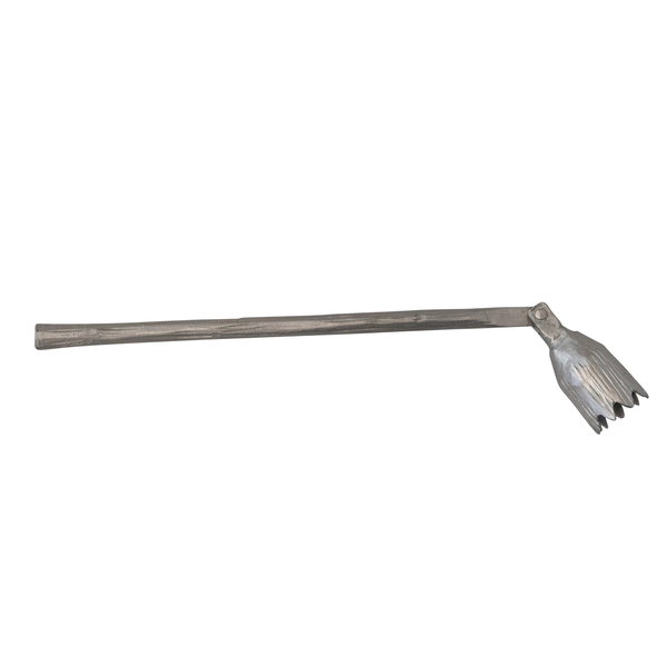 Metal Flower Shaped Candle Snuffer, Pewter Finish