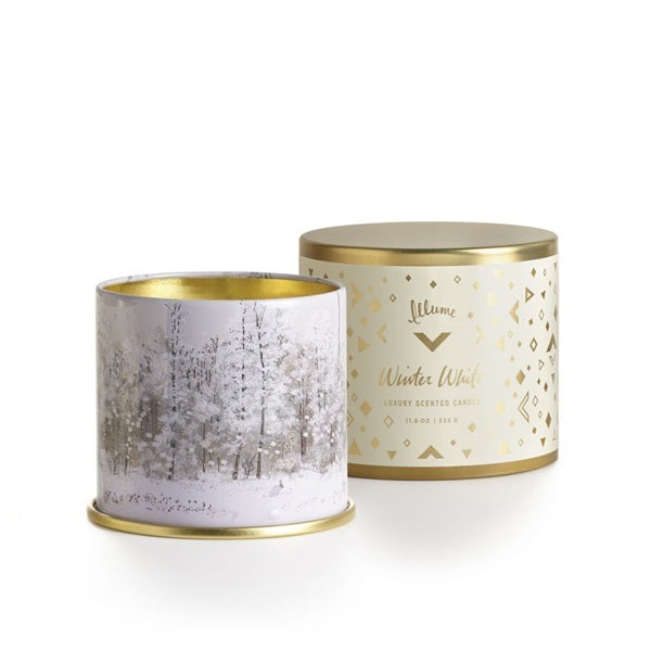 Winter White Large Tin Candle