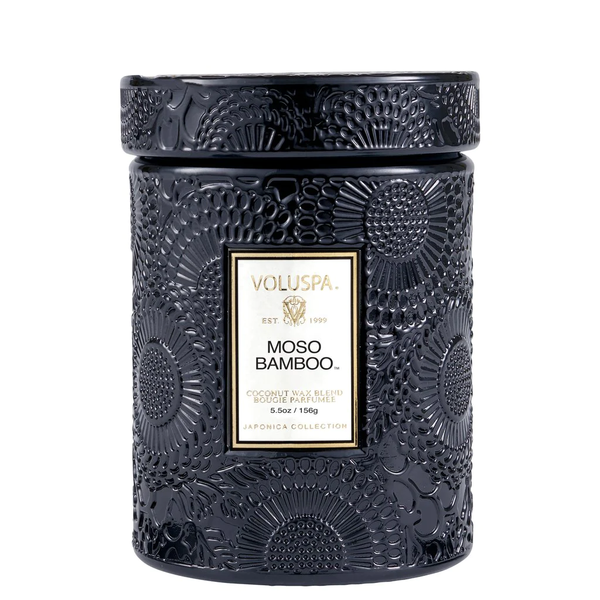 Moso Bamboo Embossed Glass Jar 5.5oz