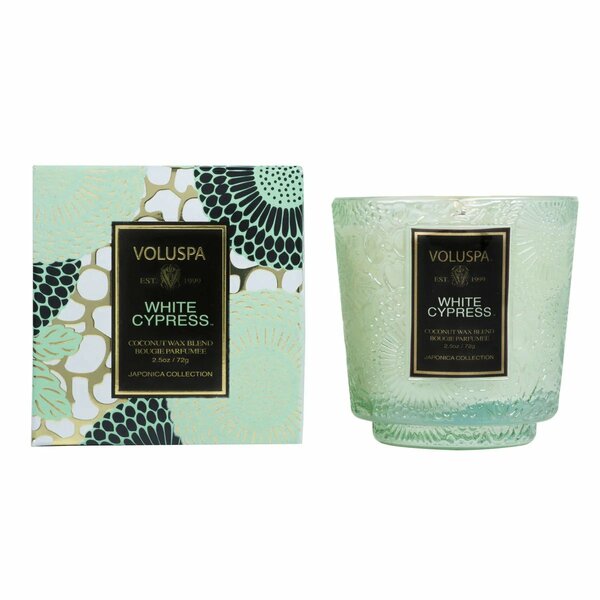 White Cypress Petite Pedestal Candle 2.5 Oz